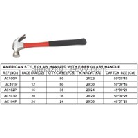 AMERICAN STYLE CLAW HAMMER WITH FIBERGLASS HANDLE