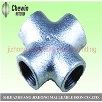 Hot dipped galvanized malleable iron pipe fitting plain cross