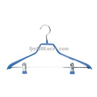 Pvc-Coated Wire Hanger with Two Clip