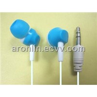 mp3 earphone in ear type replaceble rudder blue colourful