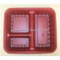plastic food tray three compartment