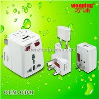 world travel adapter with USB port for charging iPhone