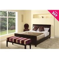 *promotional Bed* Double PU Leather Upholstered Sleigh Bed