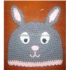 KK091 acrylic crochet animal hat of grey rabbit