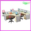 4-seat wooden office partition ,with glass screen