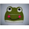 KK093  acrylic crochet frog beanie hat