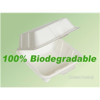 100%biodegradable PLA food container,cornstarch based hamburger box