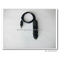 ABS 12 volt 5A cigarette plug to DC or USB connector for digital products made of 100% pure material