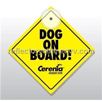 Dog on board sign for car, car window sign