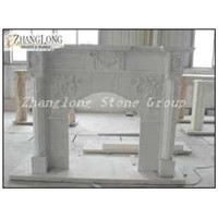 Granite and marble fireplace