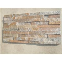 Quartzite stacked stone wall cladding