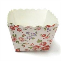 Square Cake Cup Garden Flower Decorative Cupcake Wrappers