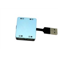 Super Mini  &amp;amp; Hidden USB Cable Design 4 Ports USB 2.0 Hub - (ZW-21029-1)