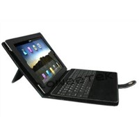 Wireless Bluetooth Keyboard For iPAD I &amp;amp; II or Smart Mobile with Leather Protective Case (ZW-51005B