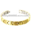 NEW Stainless Steel Gold Tone 9mm Magnetic Link Bracelet 9