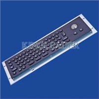 Electroplated black small-sized kiosk panel mount Metal pc keyboard with trackball
