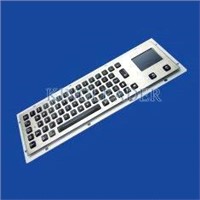 Illuminated Brushed metal pc keyboard integrated touchpad with 65 full travel backlit keys