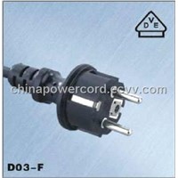 Power Cables Europe Connectors Germany VDE Plug Power Cord