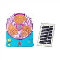 Rechargeable Solar Desk Fan with Light, Solar Panel, Low Noise and 4 to 5 Hours Working Time