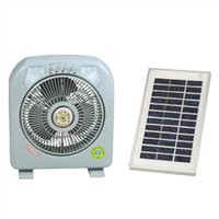 Solar Oscillating Rechargeable Table Fan with LED Lights and Energy-saving Motor