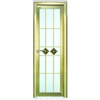 brushed champagne interior door with double-sided glass made of aluminum alloy
