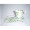 bone china cup and saucer with printing all around