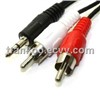 Black 3.5mm To AV RCA Cable / Audio Cable / Video Cable Adapter / Cable Connector For MP3 iPod