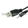 Black USB To 2.5 mm Jack Plug Audio Cable & Plug Adapter For MP3 MP4