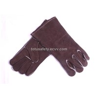 Charcoal-brown welding gloves