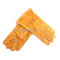 Golden welding gloves