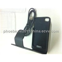 Rechargeable leather battery power case for iPhone 4