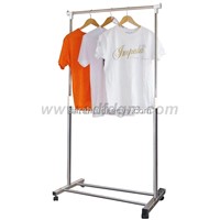 Stainless Steel Single-Rail Garment Rack Stand