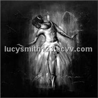 black and white human body oil painting