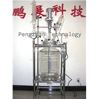 30L Jacket Glass Reactor (GG17 glass, PTFE sealing,316L stainless steel)
