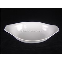 Porcelain Oval Soup Bowl with Grips on Two Sides