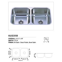 Stainless Steel Undermount Double Sink KUD3118