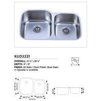Stainless Steel Undermount Double Sink KUD3221