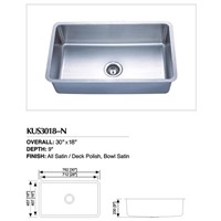 Stainless Steel Undermount Single Sink KUS3018-N
