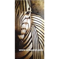 100% Handmade Animal/Zebra Oil Painting on Canvas