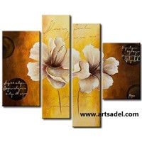 100% Handmade Flower Group Oil Painting on Canvas