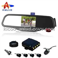 Bluetooth Rearview Mirror with 3.5' Monitor Wireless Camera Parking Sensor Car Parking System
