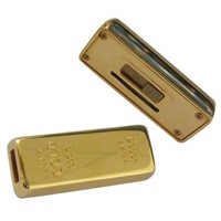 Gift Metal USB Flash Disk In Gold Brick Shape