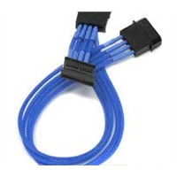High quality 4-Pin to Dual SATA cable - Blue