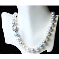 Classic Majestic  multi color shell pearl with flower clasp