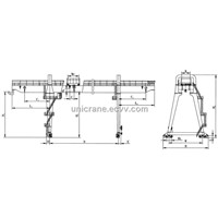 double girder A model gantry crane with hooks