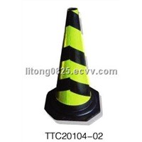 700mm Black and Green Rubber Traffic Cone (TTC20104-02)