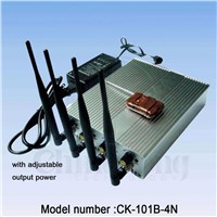 CK-101B-4N  cell phone 3G signal jammer with remote control turn on ,Out put power is adjustable