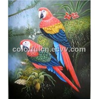 Dafen parrot oil painting