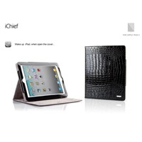 IChief Black Leather Case for iPad2