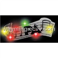 Promotional Music Score - Shape LED flashing blinky with tie-tac butterfly backing